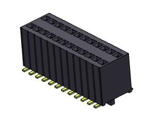 Rangée femelle du connecteur 1.27mm d'en-tête double avec le type de SMT de chevilles - 2 *3 PIN To 2*50PIN H=5.75mm