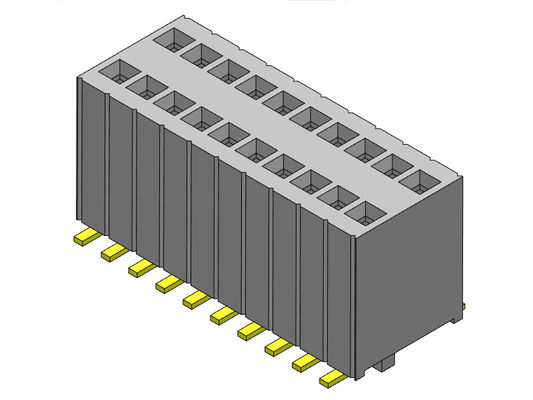 Rangée femelle du connecteur 1.27mm d'en-tête double avec le type de SMT de chevilles - 2 *3 PIN To 2*50PIN H=5.75mm