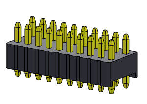 1.27mm Serise connecteur de tête de broche double rangée type droit 1.27 * 2.54mm 2 * 2PIN à 2 * 50PIN SQ0.46mm