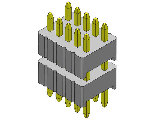 Type droit 1.27*2.54mm 2*2 PIN To 1*40PIN SQ0.46mm de double pile de rangée de Pin Header Connector 1.27mm Serise