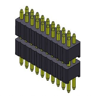 Type droit de double pile de rangée de Pin Header Connector 1.27mm Serise - 2 *2 PIN To 2*50PIN SQ0.40mm