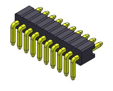 Type 1 droit R/A *2 PIN To 1*50PIN SQ0.46mm de rangée simple de Pin Header Connector 1.27mm Serise