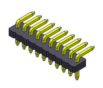 rangée simple 1*2 R/A PIN To 1*50PIN de connecteurs d'en-tête de carte de 1.27mm