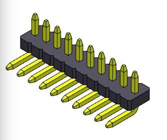 rangée simple 1*2 R/A PIN To 1*50PIN de connecteurs d'en-tête de carte de 1.27mm