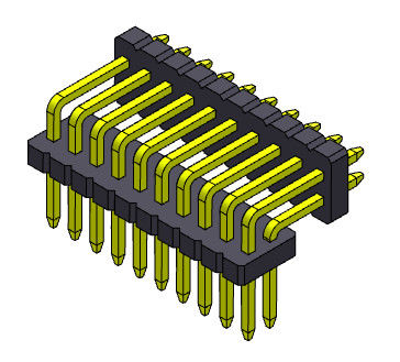 1.27mm Pin Header Connector Dual Row féminin 2*2 PIN To 2*50PIN SQ0.40mm
