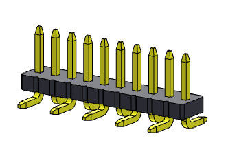 Type 1 simple *2 PIN To 1*40PIN de Pin Headers Connectors Straight SMT de rangée