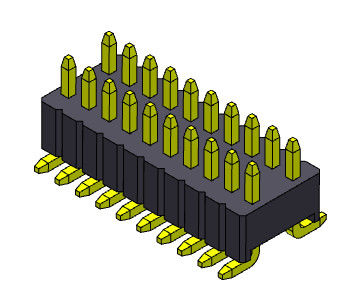 Type rangée Pin Header de SMT de double 1.27*2.54mm 2*2 PIN To 2*50PIN SQ0.46mm
