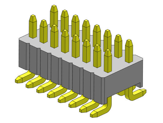 Type rangée Pin Header de SMT de double 1.27*2.54mm 2*2 PIN To 2*50PIN SQ0.46mm