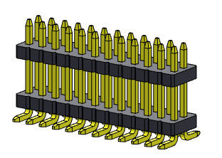 Type droit de SMT de double pile de rangée de Pin Header Connector 1.27mm Serise avec les chevilles 2*3 PIN To 2*40PIN SQ0.40mm