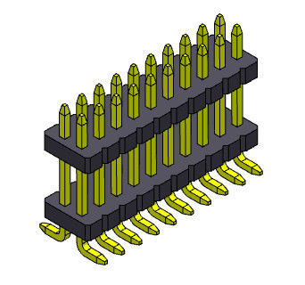 Type droit de SMT de double pile de rangée de Pin Header Connector 1.27mm Serise avec les chevilles 2*3 PIN To 2*40PIN SQ0.40mm