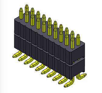 Type droit de SMT de double pile de rangée de Pin Header Connector 1.27mm Serise avec les chevilles 2*3 PIN To 2*40PIN SQ0.40mm
