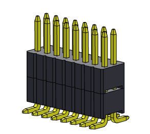 Type droit de SMT de double pile de rangée de Pin Header Connector 1.27mm Serise avec les chevilles 2*3 PIN To 2*40PIN SQ0.40mm