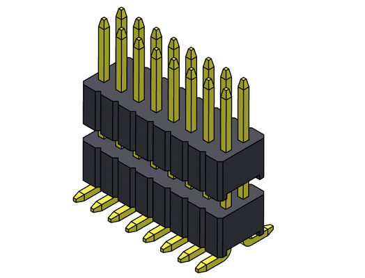 Type droit de SMT de double pile de rangée de Pin Header Connector 1.27mm Serise avec les chevilles 2*3 PIN To 2*40PIN SQ0.40mm