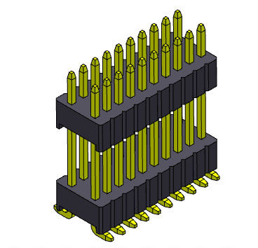 type droit de SMT de double de rangée de 1.27*2.54mm pile femelle d'en-tête - 2 *3 PIN To 2*40PIN SQ0.46mm