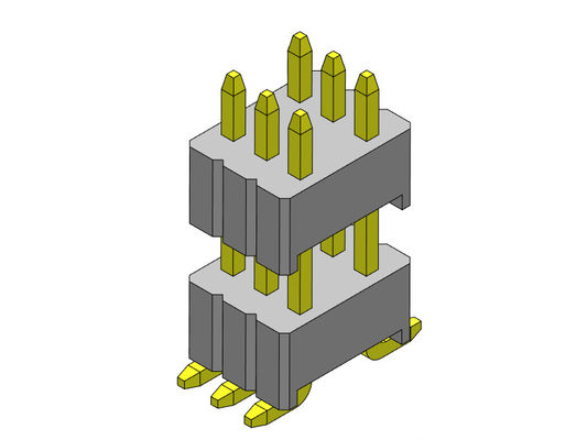 type droit de SMT de double de rangée de 1.27*2.54mm pile femelle d'en-tête - 2 *3 PIN To 2*40PIN SQ0.46mm