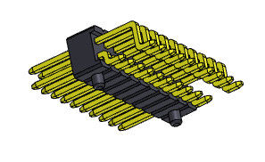 1.27mm Pin Connectors Dual Row universel 1*2 R/A PIN To 1*33PIN SQ0.40mm