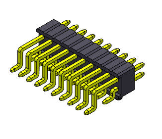 1.27mm Pin Connectors Dual Row universel 1*2 R/A PIN To 1*33PIN SQ0.40mm
