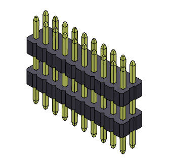 le double connecteur d'en-tête de rangée de 1.00mm empilent le type droit - 2 *3 PIN To 2*40PIN SQ0.30mm