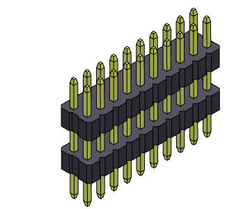 le double connecteur d'en-tête de rangée de 1.00mm empilent le type droit - 2 *3 PIN To 2*40PIN SQ0.30mm