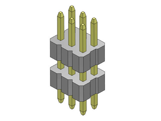 le double connecteur d'en-tête de rangée de 1.00mm empilent le type droit - 2 *3 PIN To 2*40PIN SQ0.30mm