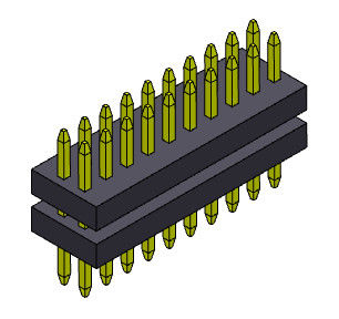 Type droit de pile de 2*3 PIN To 2*40PIN SQ0.30mm Pin Female Header Connector 1.00mm