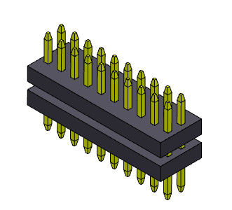 Type droit de pile de 2*3 PIN To 2*40PIN SQ0.30mm Pin Female Header Connector 1.00mm