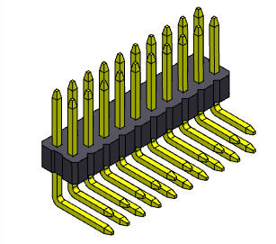 type R/A de Pin Header Connector Female de double rangée de 1.00mm - 2 *2 PIN To 2*40PIN