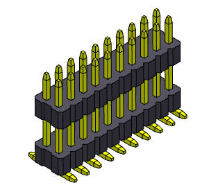 double rangée Pin Connector Stack Straight féminin SMT 2*2 PIN To 2*40PIN de 1.00mm