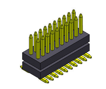 Double pile SMT droit de rangée de 2*3 PIN To 2*50 PIN Pin Header Connectors 0.80mm