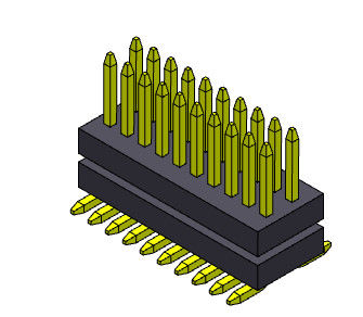 Double pile SMT droit de rangée de 2*3 PIN To 2*50 PIN Pin Header Connectors 0.80mm