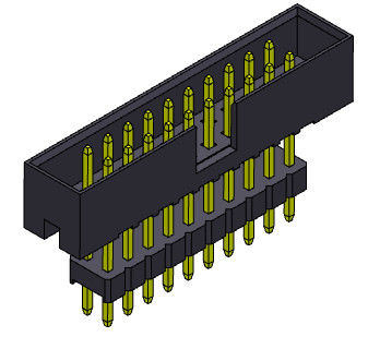 Le double connecteur 2.00mm d'en-tête de boîte de rangée a élevé le type droit d'immersion