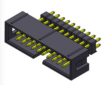 rangée de connecteur d'en-tête de boîte de 2.54mm la double a élevé le type droit d'immersion - 2 *3-2*32Pin 3AMP