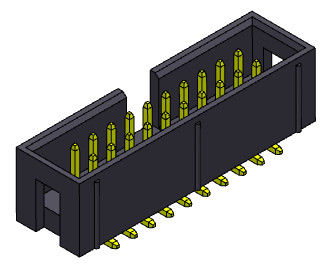 type du connecteur 2*3-2*32 Pin Nylot 6T 3AMP SMT d'en-tête de boîte de 2.54mm avec des chevilles