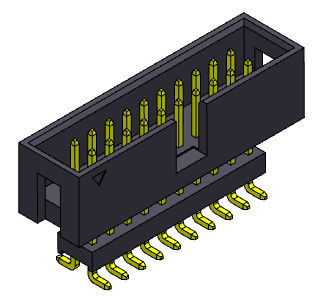 La double rangée de 2*3-2*32 Pin Box Header 2.54mm a élevé le type d'immersion de SMT