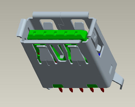 L type type vertical femelle d'Usb 3,0 A de 13.7mm de l'immersion 180° de connecteur
