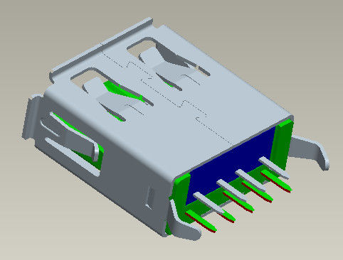 L type type vertical femelle d'Usb 3,0 A de 13.7mm de l'immersion 180° de connecteur