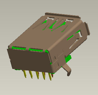 type à angle droit d'immersion du connecteur 90° d'Usb 3 de connecteurs de l'entrée-sortie 1.0Amp