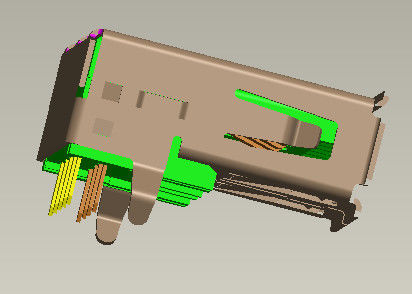 type à angle droit d'immersion du connecteur 90° d'Usb 3 de connecteurs de l'entrée-sortie 1.0Amp