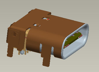 Le type femelle connecteur SMT de réversible d'Usb 3,1 de C plongent 1.2mm 10000 cycles de minimum