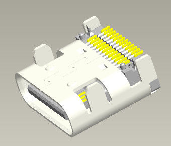 24 Usb 3,1 90° double SMT à angle droit femelle de connecteur de PIN Type C