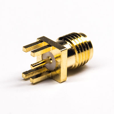 type connecteur coaxial d'immersion de connecteur coaxial du placage à l'or 50Ω SMA rf de carte PCB