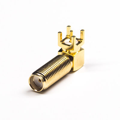 Connecteur coaxial 20mm de carte PCB de connecteur coaxial de SMA rf à angle droit