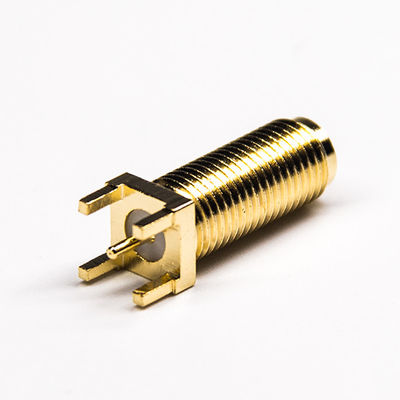 le connecteur femelle de câble coaxial de liaison du placage à l'or 50Ω SMA plongent le type L 20mm