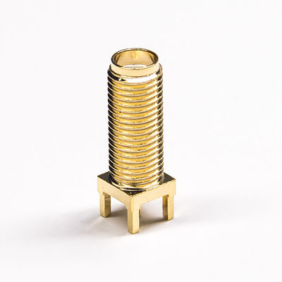 le connecteur femelle de câble coaxial de liaison du placage à l'or 50Ω SMA plongent le type L 20mm