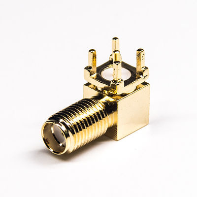 connecteur coaxial femelle de Sma de connecteur coaxial de 17mm rf à angle droit