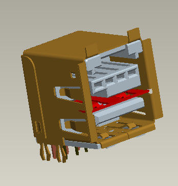 type à angle droit femelle d'immersion du connecteur 90° d'Usb de la puissance 3.0Amp (avec l'oreille) 5V 12V 24V